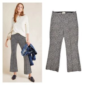 Anthropologie The Essential Leopard Crop Flare Trousers Pants Size Small